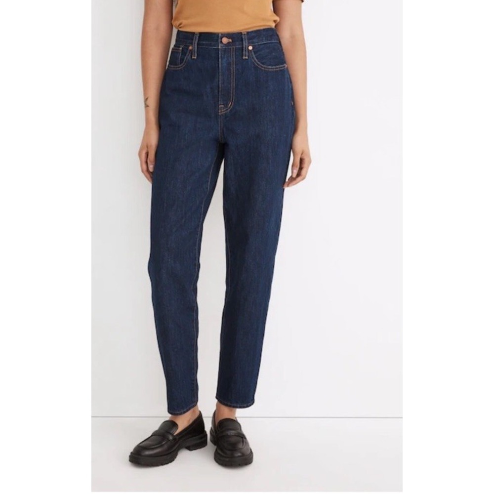 Madewell Baggy Tapered Jeans Dark Blue Carrot Mom Denim Dark Wash Size 26 Fall